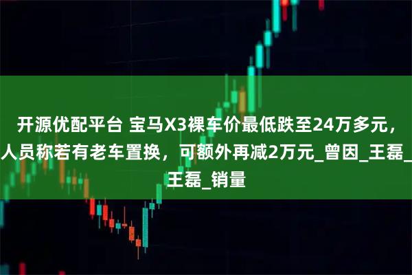开源优配平台 宝马X3裸车价最低跌至24万多元，销售人员称若有老车置换，可额外再减2万元_曾因_王　磊_销量