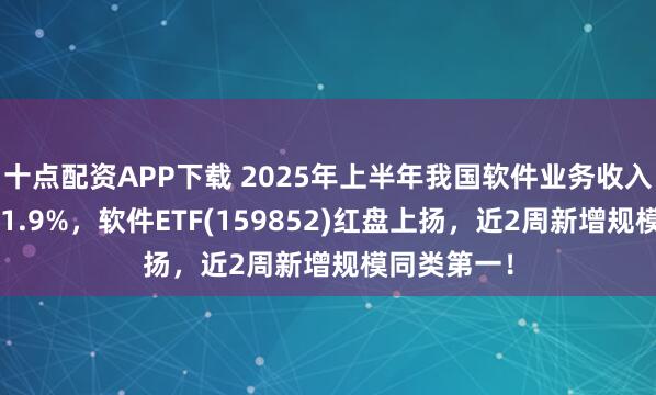 十点配资APP下载 2025年上半年我国软件业务收入同比增长11.9%,软件ETF(159852)红盘上扬,近2周新增规模同类第一!